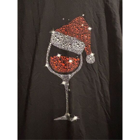 Christmas Wine Glass T-shirt size XL - Picture 2 of 2